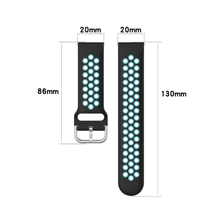 For Samsung Galaxy Watch4 40mm Two-color Silicone Watch Band(Grey Mint Green) - Watch Bands by buy2fix | Online Shopping UK | buy2fix