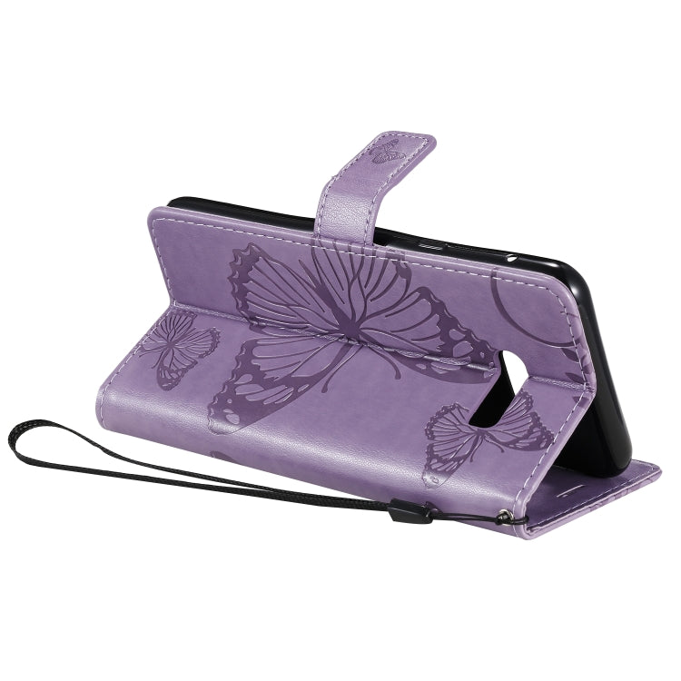 For LG G8X Pressed Printing Butterfly Pattern Horizontal Flip PU Leather Case with Holder & Card Slots & Wallet & Lanyard(Purple) - LG by buy2fix | Online Shopping UK | buy2fix