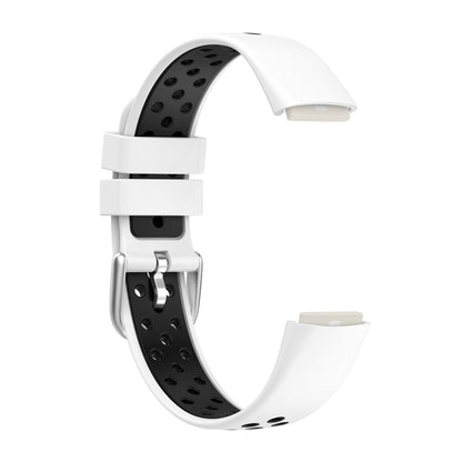 For Fitbit Luxe Two-color Silicone Watch Band(White Black) - Watch Bands by buy2fix | Online Shopping UK | buy2fix