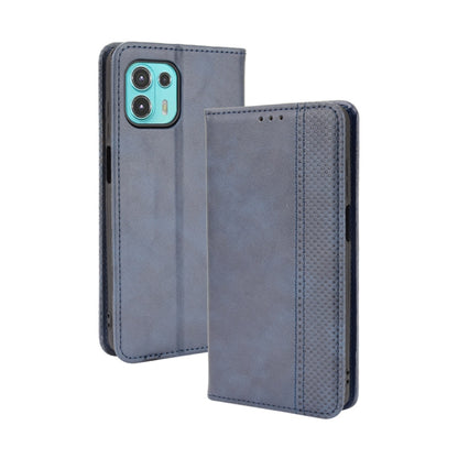 For Motorola Edge 20 Lite Magnetic Buckle Retro Crazy Horse Texture Horizontal Flip Leather Case with Holder & Card Slots & Photo Frame(Blue) - Motorola Cases by buy2fix | Online Shopping UK | buy2fix