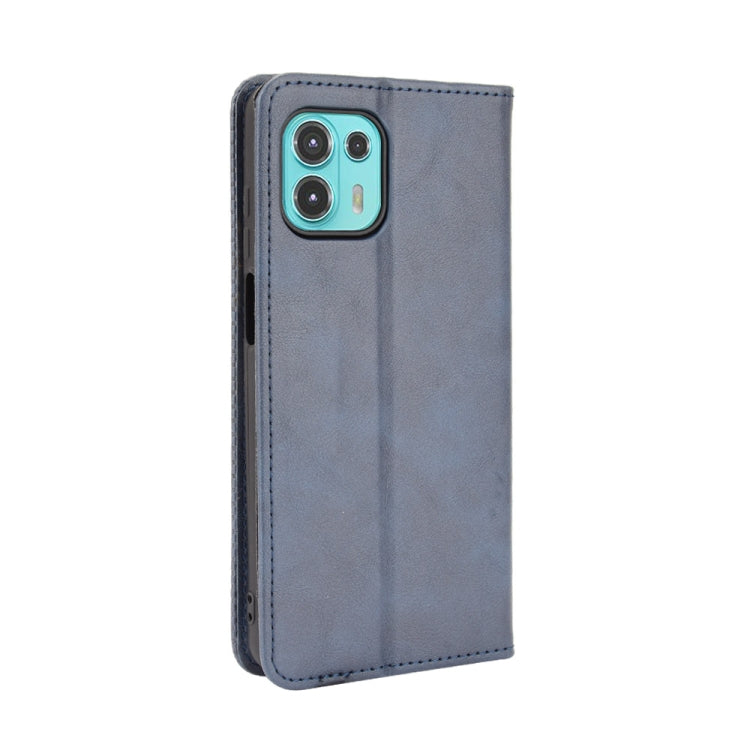 For Motorola Edge 20 Lite Magnetic Buckle Retro Crazy Horse Texture Horizontal Flip Leather Case with Holder & Card Slots & Photo Frame(Blue) - Motorola Cases by buy2fix | Online Shopping UK | buy2fix