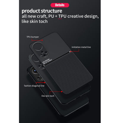 Classic Tilt Strip Grain Magnetic Shockproof PC + TPU Case For Honor 50(Green) - Honor Cases by buy2fix | Online Shopping UK | buy2fix