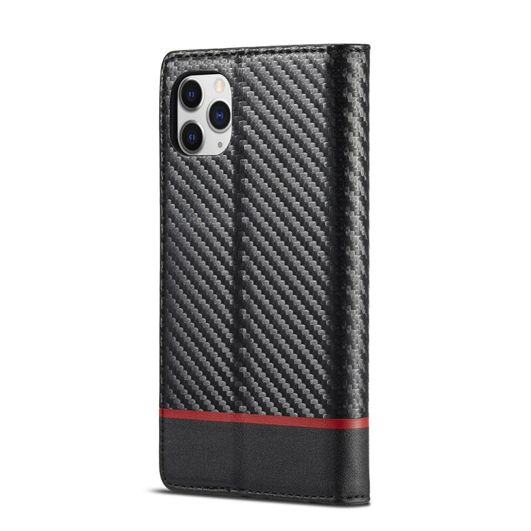 For iPhone 11 LC.IMEEKE Carbon Fiber PU + TPU Horizontal Flip Leather Case with Holder & Card Slot & Wallet (Horizontal Black) - iPhone 11 Cases by LC.IMEEKE | Online Shopping UK | buy2fix