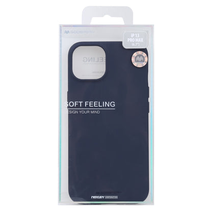 For iPhone 13 Pro Max GOOSPERY SOFT FEELING Liquid TPU Shockproof Soft Case (Navy Blue) - iPhone 13 Pro Max Cases by GOOSPERY | Online Shopping UK | buy2fix