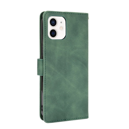 For iPhone 13 Solid Color Skin Feel Magnetic Buckle Horizontal Flip Calf Texture PU Leather Case with Holder & Card Slots & Wallet(Green) - iPhone 13 Cases by buy2fix | Online Shopping UK | buy2fix