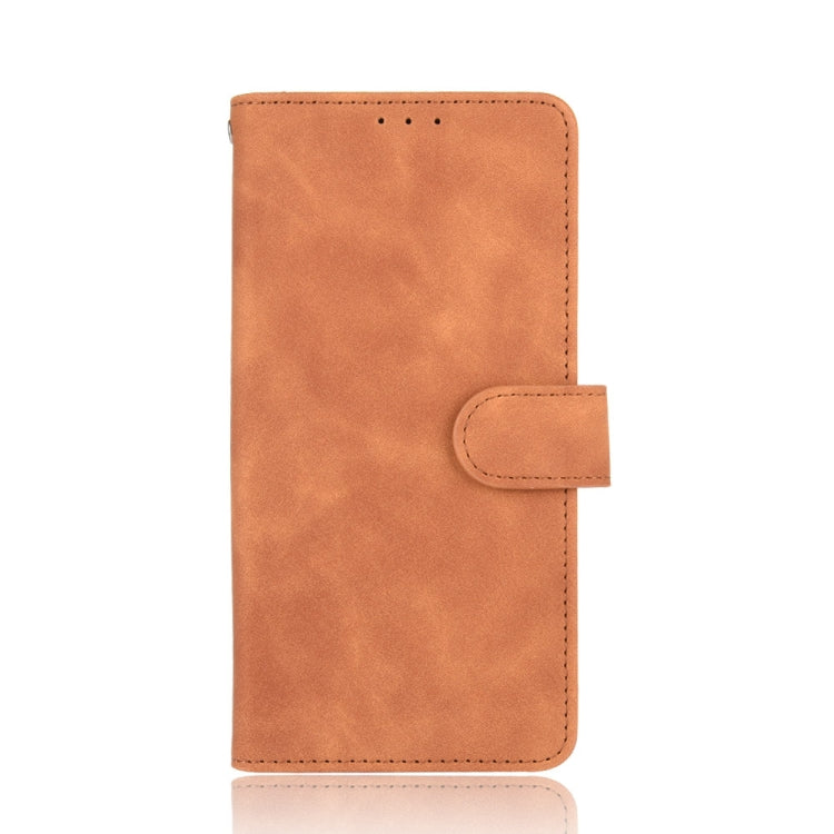 For iPhone 13 Solid Color Skin Feel Magnetic Buckle Horizontal Flip Calf Texture PU Leather Case with Holder & Card Slots & Wallet(Brown) - iPhone 13 Cases by buy2fix | Online Shopping UK | buy2fix