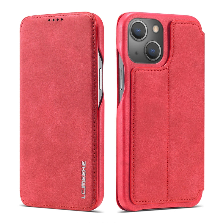 For iPhone 13 mini LC.IMEEKE Hon Ancient Series Horizontal Flip Leather Case with Holder & Card Slot (Red) - iPhone 13 mini Cases by LC.IMEEKE | Online Shopping UK | buy2fix