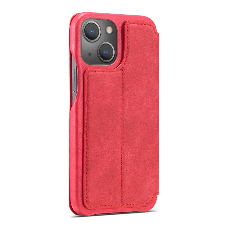For iPhone 13 mini LC.IMEEKE Hon Ancient Series Horizontal Flip Leather Case with Holder & Card Slot (Red) - iPhone 13 mini Cases by LC.IMEEKE | Online Shopping UK | buy2fix