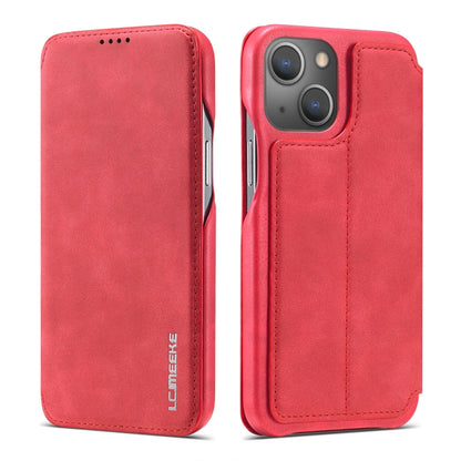 For iPhone 13 LC.IMEEKE Hon Ancient Series Horizontal Flip Leather Case with Holder & Card Slot(Red) - iPhone 13 Cases by LC.IMEEKE | Online Shopping UK | buy2fix