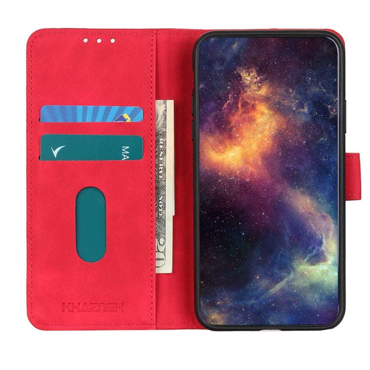 For Xiaomi Redmi 10 / Redmi Note 11 4G KHAZNEH Retro Texture PU + TPU Horizontal Flip Leather Case with Holder & Card Slots & Wallet(Red) - Xiaomi Cases by buy2fix | Online Shopping UK | buy2fix