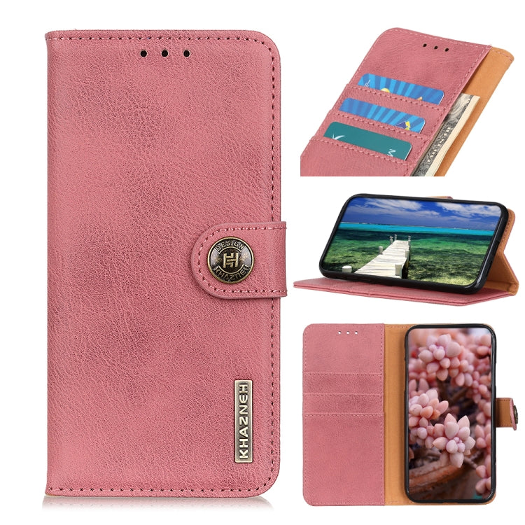 For Xiaomi Redmi 10 / Redmi Note 11 4G KHAZNEH Cowhide Texture Horizontal Flip Leather Case with Holder & Card Slots & Wallet(Pink) - Xiaomi Cases by buy2fix | Online Shopping UK | buy2fix