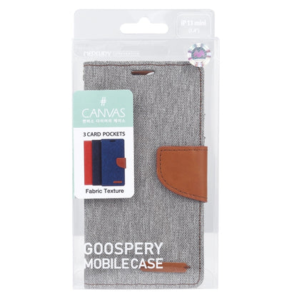 For iPhone 13 mini GOOSPERY CANVAS DIARY Canvas Texture Horizontal Flip PU Leather Case with Holder & Card Slots & Wallet (Grey) - iPhone 13 mini Cases by GOOSPERY | Online Shopping UK | buy2fix