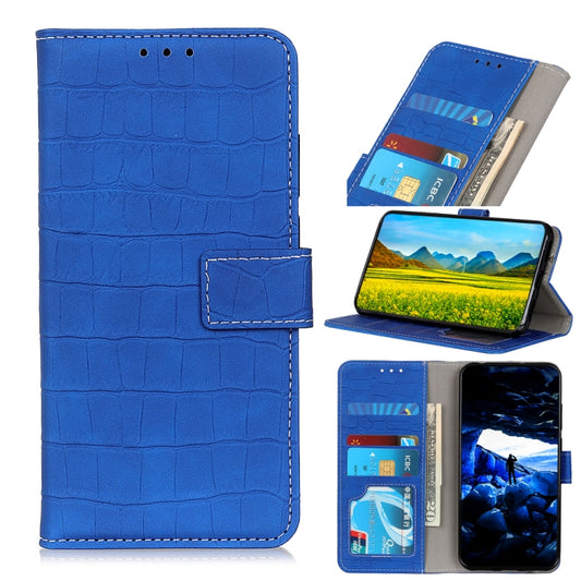 For Xiaomi Redmi 10 / Redmi Note 11 4G Magnetic Crocodile Texture Horizontal Flip Leather Case with Holder & Card Slots & Wallet(Blue) - Xiaomi Cases by buy2fix | Online Shopping UK | buy2fix