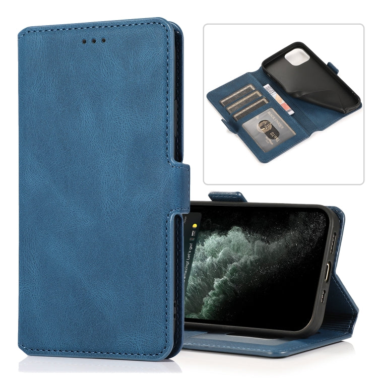 For iPhone 13 Pro Retro Magnetic Closing Clasp Horizontal Flip Leather Case with Holder & Card Slots & Photo Frame & Wallet (Navy Blue) - iPhone 13 Pro Cases by buy2fix | Online Shopping UK | buy2fix