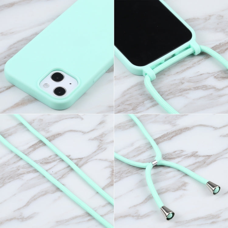 For iPhone 13 Candy Colors TPU Protective Case with Lanyard(Mint Green) - iPhone 13 Cases by buy2fix | Online Shopping UK | buy2fix