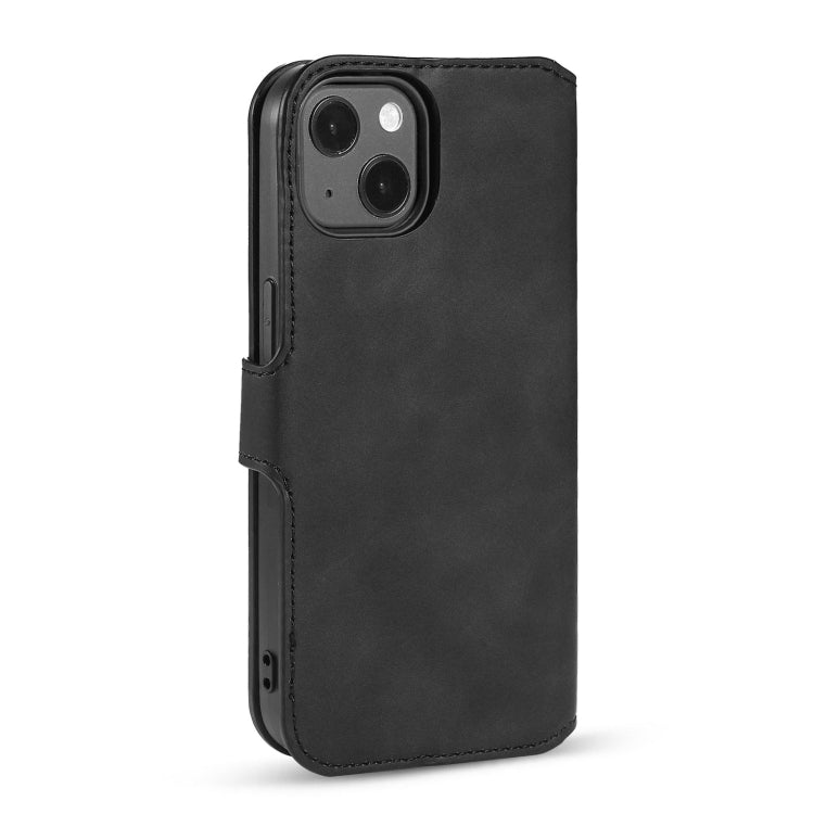 For iPhone 13 mini DG.MING Retro Oil Side Horizontal Flip Leather Case with Holder & Card Slots & Wallet (Black) - iPhone 13 mini Cases by DG.MING | Online Shopping UK | buy2fix