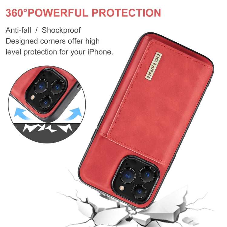 For iPhone 13 Pro Max DG.MING M1 Series 3-Fold Multi Card Wallet Shockproof Case with Holder Function (Red) - iPhone 13 Pro Max Cases by DG.MING | Online Shopping UK | buy2fix