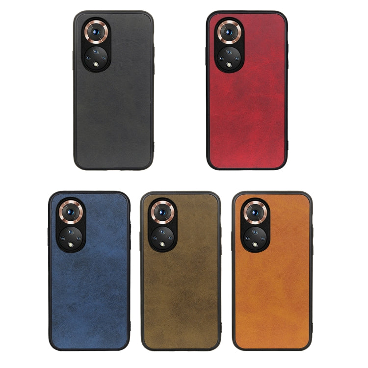 For Honor 50 Accurate Hole Two-color Calf Texture Shockproof Case(Red) - Honor Cases by buy2fix | Online Shopping UK | buy2fix