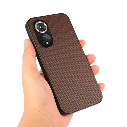 For Honor 50 Accurate Hole Carbon Fiber Texture Shockproof Case(Brown) - Honor Cases by buy2fix | Online Shopping UK | buy2fix