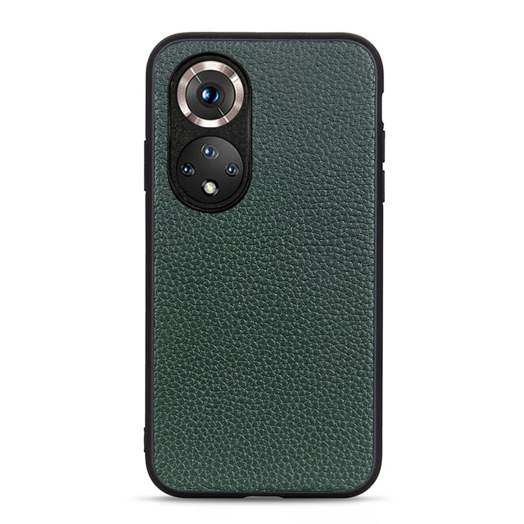 For Honor 50 Accurate Hole Litchi Texture Leather Shockproof Case(Green) - Honor Cases by buy2fix | Online Shopping UK | buy2fix