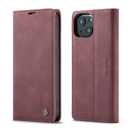 For iPhone 13 CaseMe-013 Multifunctional Retro Frosted Horizontal Flip Leather Case with Card Slot & Holder & Wallet(Wine Red) - iPhone 13 Cases by CaseMe | Online Shopping UK | buy2fix