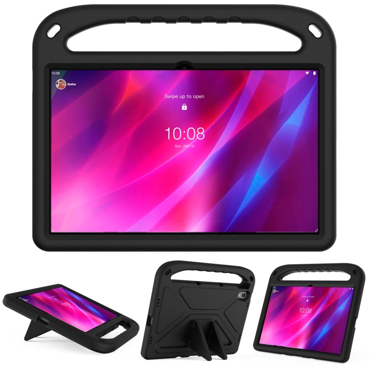 For Lenovo Tab P11 TB-J606F / Tab P11 Plus TB-J607F Portable Handle EVA Shockproof Anti Falling Protective Case with Triangle Holder(Black) - Lenovo by buy2fix | Online Shopping UK | buy2fix