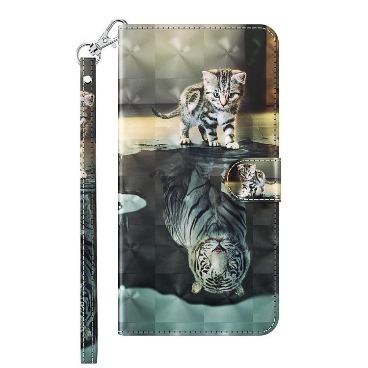 For Motorola Moto G30/G10/G20 3D Painting Pattern Horizontal Flip TPU + PU Leather Case with Holder & Card Slots & Wallet(Cat Tiger) - Motorola Cases by buy2fix | Online Shopping UK | buy2fix