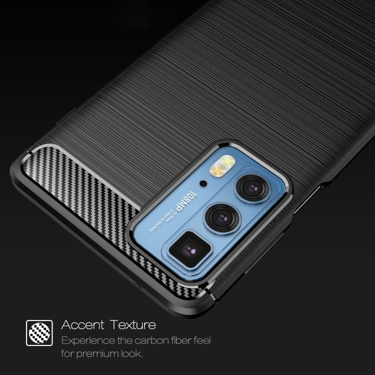 For Motorola Moto Edge 20 Pro Brushed Texture Carbon Fiber TPU Case(Black) - Motorola Cases by buy2fix | Online Shopping UK | buy2fix