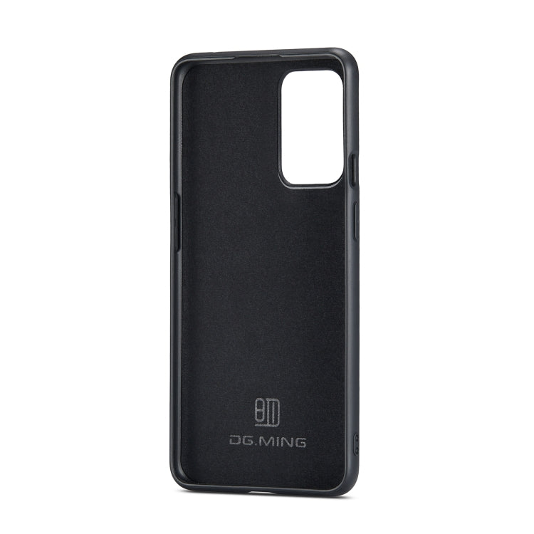 DG.MING M1 Series 3-Fold Multi Card Wallet  Back Cover Shockproof Case with Holder Function For OnePlus 9R(Black) - OnePlus Cases by DG.MING | Online Shopping UK | buy2fix