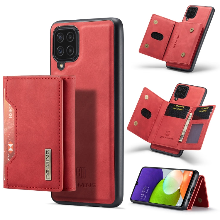 DG.MING M2 Series 3-Fold Multi Card Bag Back Cover Shockproof Case with Wallet & Holder Function For Samsung Galaxy A22 4G(Red) - Galaxy Phone Cases by DG.MING | Online Shopping UK | buy2fix