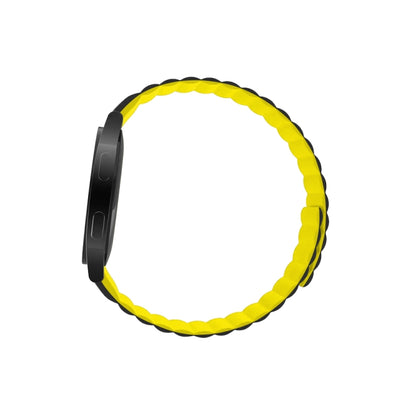 For Samsung Galaxy Watch4 40mm / 44mm Silicone Magnetic Watch Band(Black Yellow) - Watch Bands by buy2fix | Online Shopping UK | buy2fix