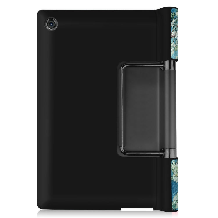 For Lenovo Yoga Tab 11 Custer Texture Coloured Drawing Pattern Horizontal Flip PU Leather Case with Holder & Sleep / Wake-up Function(Apricot Blossom) - Lenovo by buy2fix | Online Shopping UK | buy2fix