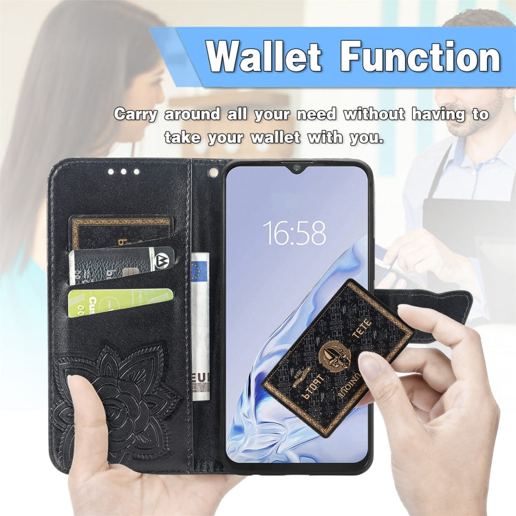 Butterfly Love Flowers Embossed Horizontal Flip Leather Case with Holder & Card Slots & Wallet & Lanyard For CUBOT Note 20(Black) - More Brand by buy2fix | Online Shopping UK | buy2fix