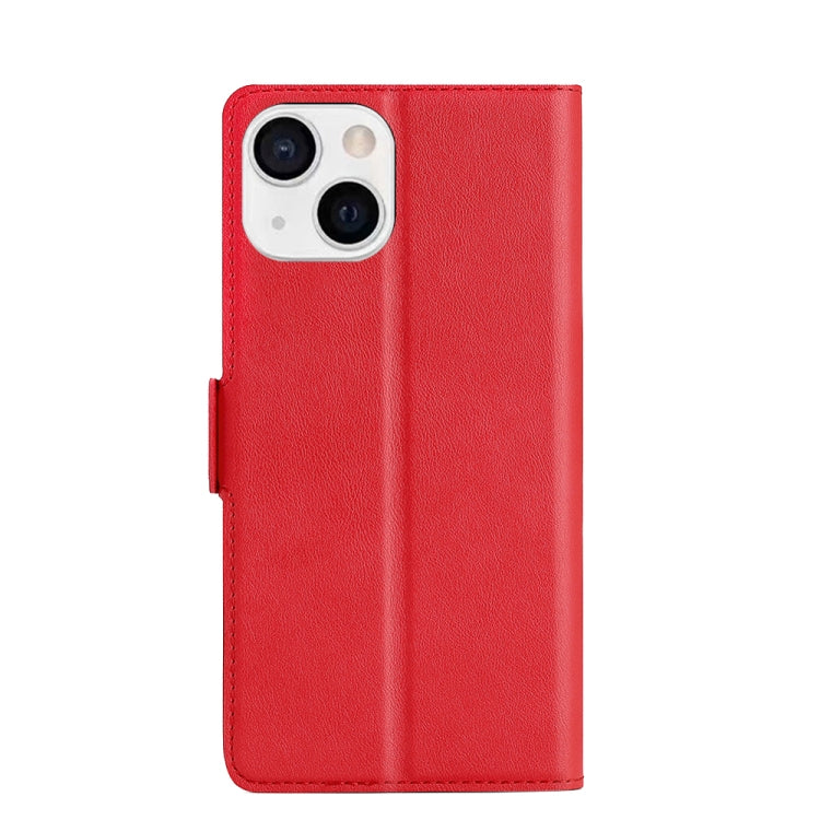 For iPhone 13 mini Ultra-thin Voltage Side Buckle PU + TPU Horizontal Flip Leather Case with Holder & Card Slot (Red) - iPhone 13 mini Cases by buy2fix | Online Shopping UK | buy2fix