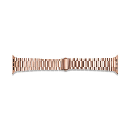 Ultra-thin Three-bead Metal Strap Watch Band For Apple Watch Series 9&8&7 41mm / SE 3&SE 2&6&SE&5&4 40mm / 3&2&1 38mm(Rose Gold) - Watch Bands by buy2fix | Online Shopping UK | buy2fix