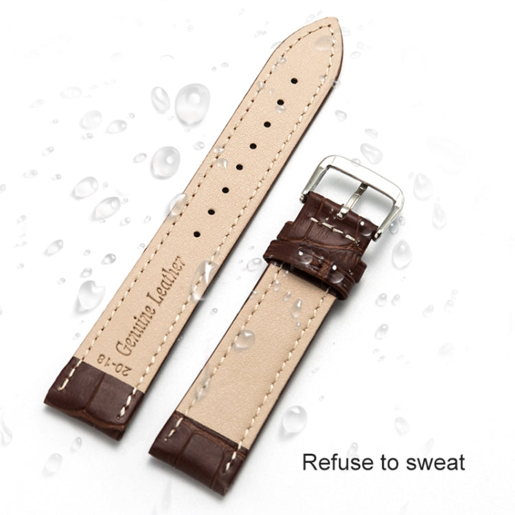 22mm Two-layer Cowhide Leather Bamboo Joint Texture Watch Band(Dark Brown) - Watch Bands by buy2fix | Online Shopping UK | buy2fix