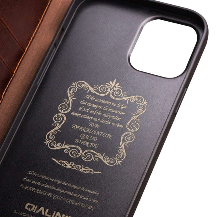 For iPhone 13 mini QIALINO Horizontal Flip Leather Case with Holder & Card Slots & Wallet (Brown) - iPhone 13 mini Cases by QIALINO | Online Shopping UK | buy2fix
