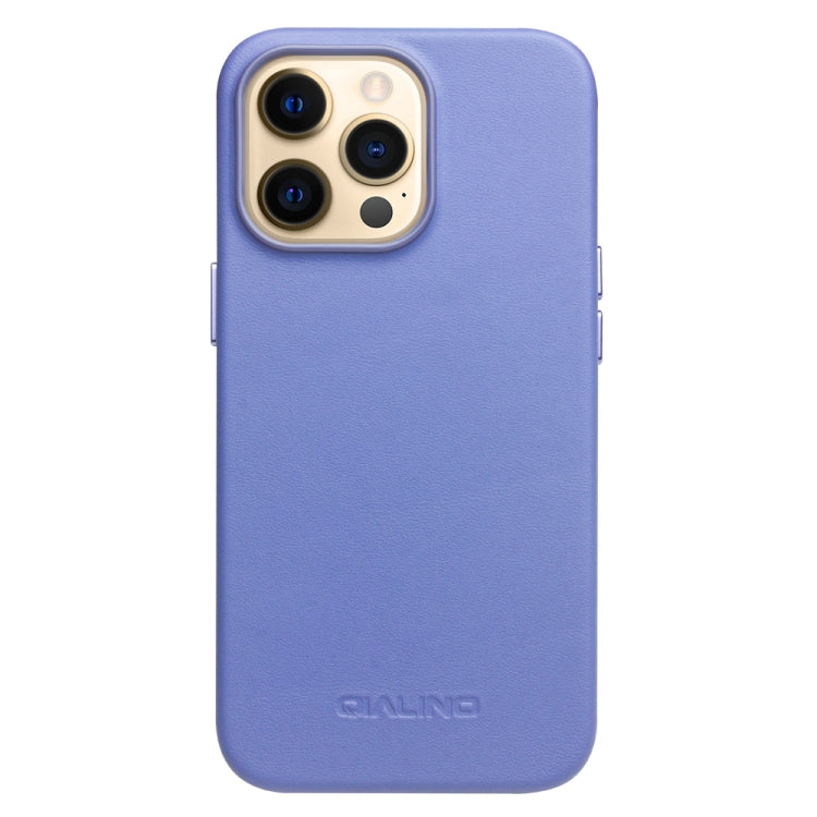 For iPhone 13 Pro QIALINO Nappa Cowhide MagSafe Magnetic Protective Case (Blue) - iPhone 13 Pro Cases by QIALINO | Online Shopping UK | buy2fix