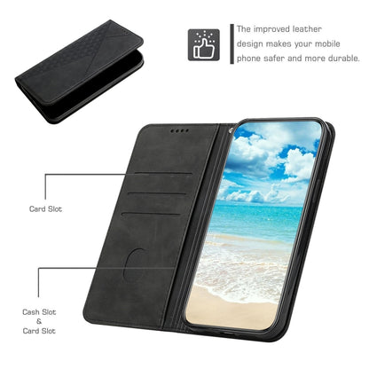 For iPhone 12 Pro Max Diamond Pattern Splicing Skin Feel Magnetic Horizontal Flip Leather Case with Card Slots & Holder & Wallet(Black) - iPhone 12 Pro Max Cases by buy2fix | Online Shopping UK | buy2fix