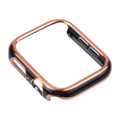 Dual-color Electroplating PC Protective Watch Case For Apple Watch Series 3 & 2 & 1 42mm(Rose Gold Edge + Black Bottom) - Watch Cases by buy2fix | Online Shopping UK | buy2fix