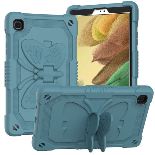 Pure Color PC + Silicone Anti-drop Protective Case with Butterfly Shape Holder & Pen Slot For Samsung Galaxy Tab A7 Lite 8.7 SM-T220 / SM-T225(Dark Green) - Tab A7 Lite T220 / T225 by buy2fix | Online Shopping UK | buy2fix