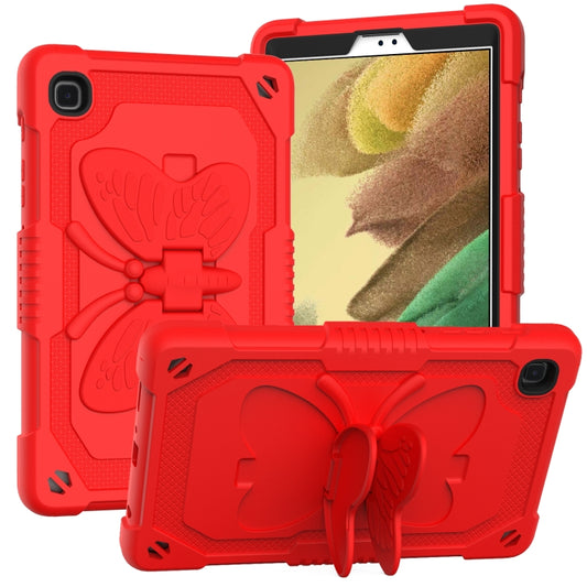 Pure Color PC + Silicone Anti-drop Protective Case with Butterfly Shape Holder & Pen Slot For Samsung Galaxy Tab A7 Lite 8.7 SM-T220 / SM-T225(Red) - Tab A7 Lite T220 / T225 by buy2fix | Online Shopping UK | buy2fix