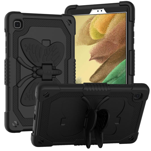 Pure Color PC + Silicone Anti-drop Protective Case with Butterfly Shape Holder & Pen Slot For Samsung Galaxy Tab A7 Lite 8.7 SM-T220 / SM-T225(Black) - Tab A7 Lite T220 / T225 by buy2fix | Online Shopping UK | buy2fix