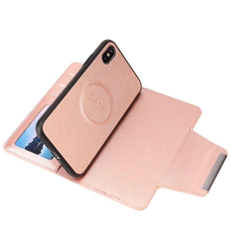 For iPhone X / XS Ultra-thin Separable Magnetic Horizontal Flip Leather Case with Card Slot & Wallet(Pink) - More iPhone Cases by buy2fix | Online Shopping UK | buy2fix