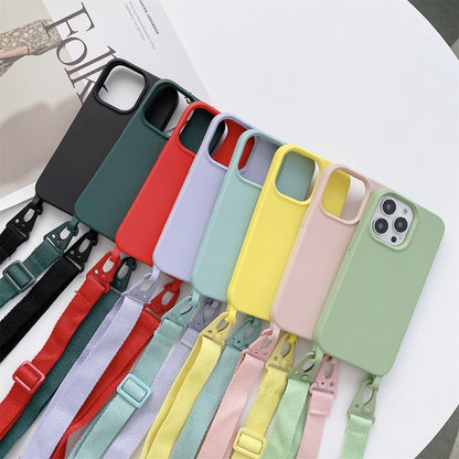 For iPhone 13 Pro Max Elastic Silicone Protective Case with Wide Neck Lanyard (Green) - iPhone 13 Pro Max Cases by buy2fix | Online Shopping UK | buy2fix