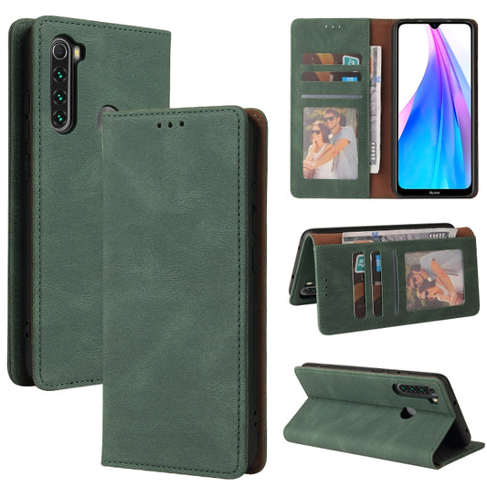 For Xiaomi Redmi Note 8T Simple Suction Closure Horizontal Flip Leather Case with Holder & Card Slot & Wallet(Green) - Xiaomi Cases by buy2fix | Online Shopping UK | buy2fix