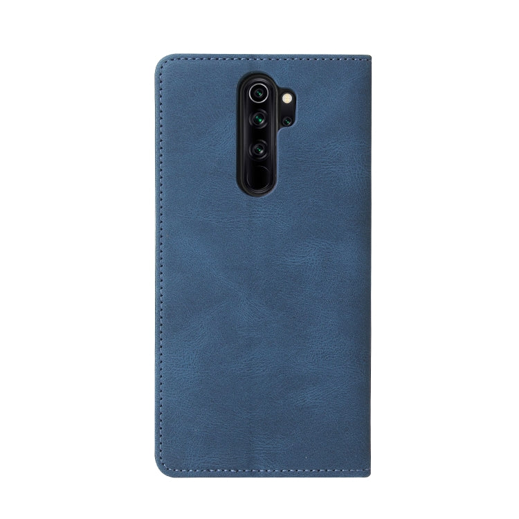 For Xiaomi Redmi Note 8 Pro Simple Suction Closure Horizontal Flip Leather Case with Holder & Card Slot & Wallet(Blue) - Xiaomi Cases by buy2fix | Online Shopping UK | buy2fix