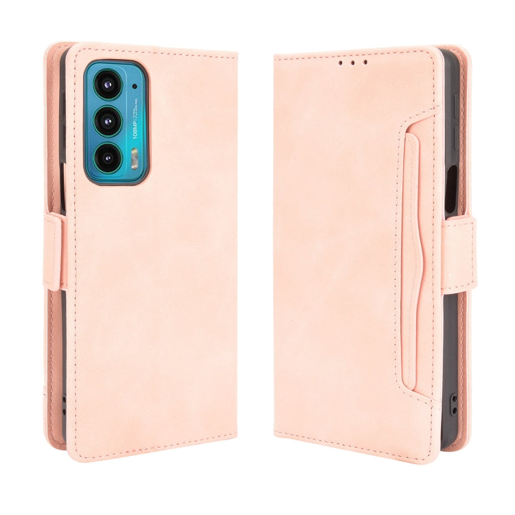 For Motorola Edge 20 Skin Feel Calf Pattern Horizontal Flip Leather Case with Holder & Card Slots & Photo Frame(Pink) - Motorola Cases by buy2fix | Online Shopping UK | buy2fix