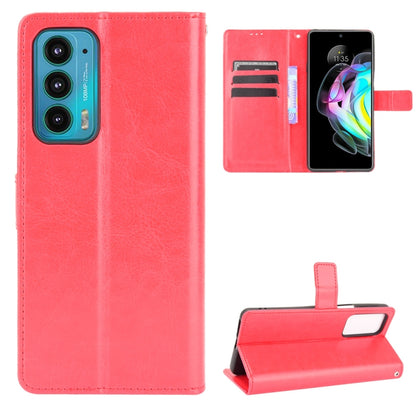 For Motorola Edge 20 Crazy Horse Texture Horizontal Flip Leather Case with Holder & Card Slots & Lanyard(Red) - Motorola Cases by buy2fix | Online Shopping UK | buy2fix