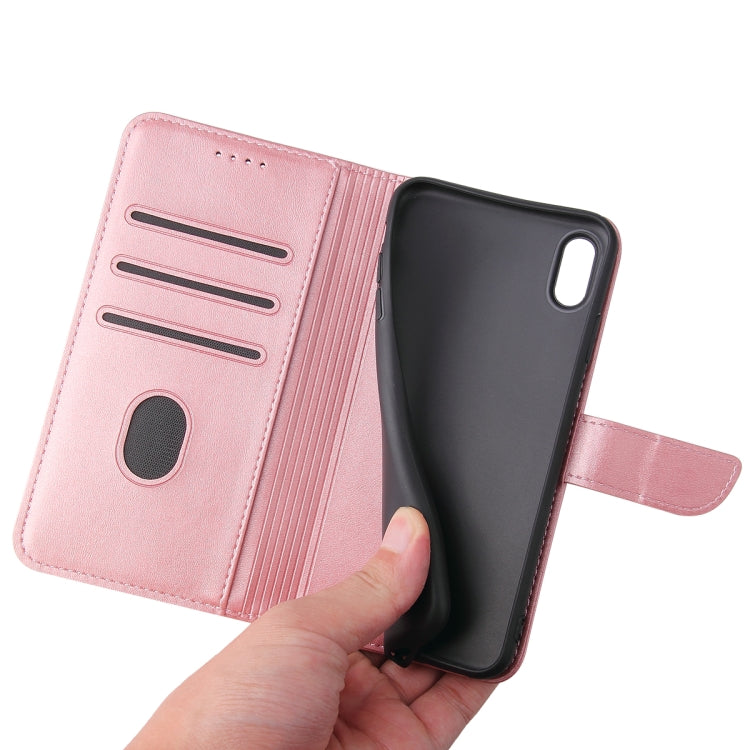 For iPhone X / XS Calf Texture Buckle Horizontal Flip Leather Case with Holder & Card Slots & Wallet(Rose Gold) - More iPhone Cases by buy2fix | Online Shopping UK | buy2fix